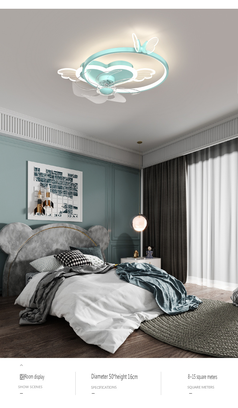 360 degree rotating ceiling children's fan light