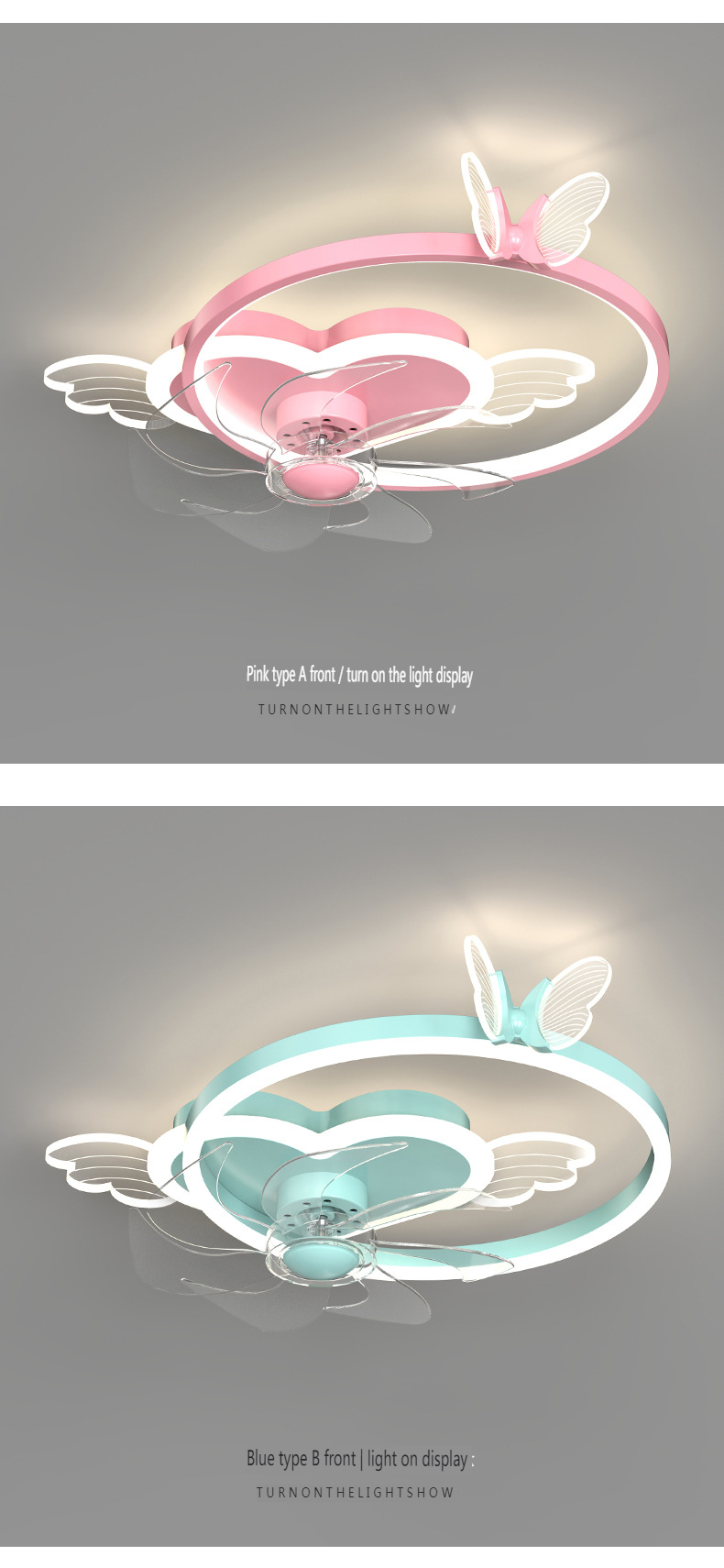 360 degree rotating ceiling children's fan light