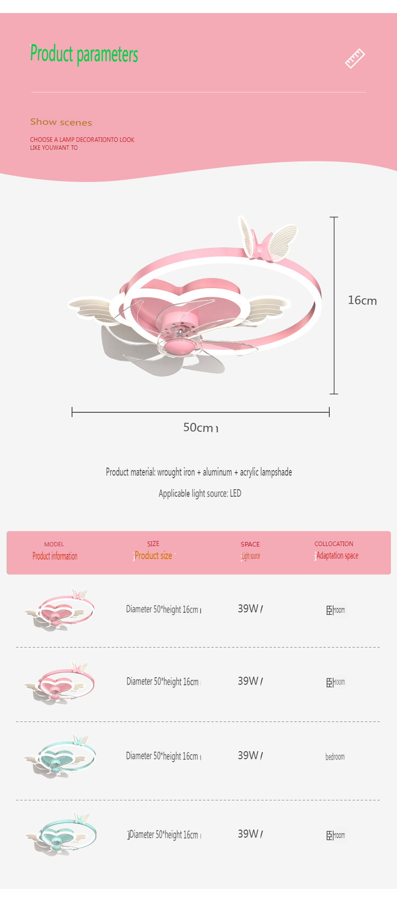 360 degree rotating ceiling children's fan light