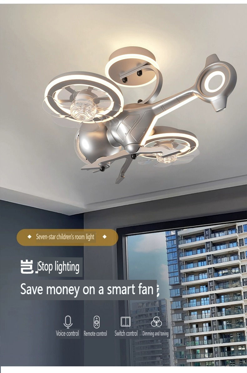 Cartoon drone children's fan light