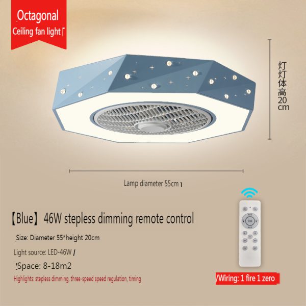Ceiling children's bedroom fan light,