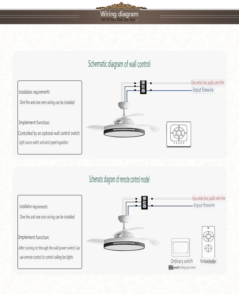 Invisible Ceiling Fan Light for Living Room and Dining Room