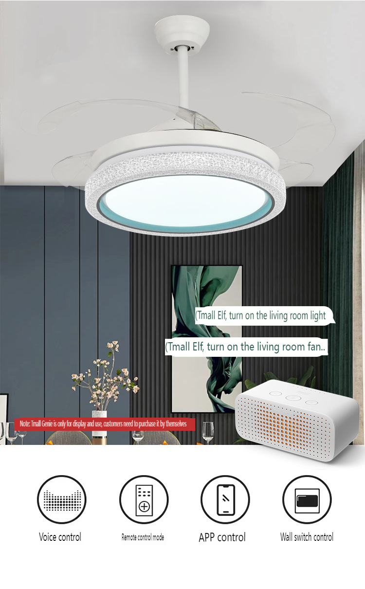 Variable Frequency LED Ceiling Fan Light
