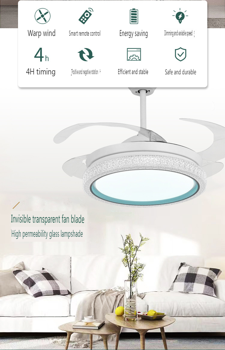 Variable Frequency LED Ceiling Fan Light