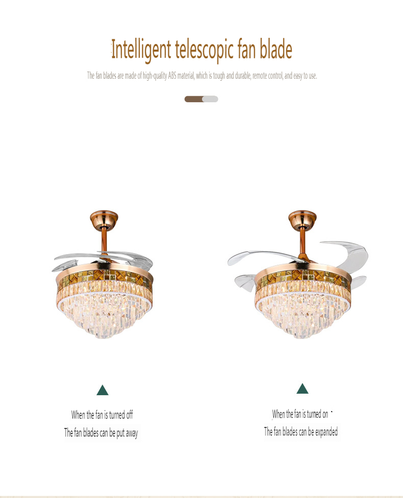 Luxurious Crystal Chandelier Ceiling Fan Light