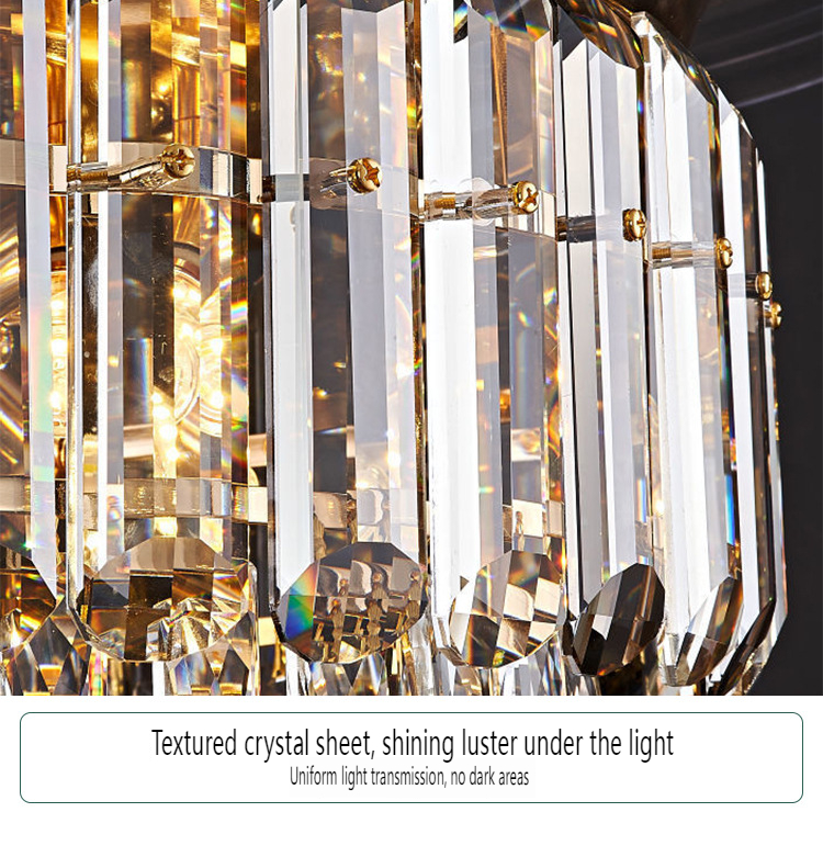 Nordic Style Living Room Crystal Ceiling Fan Light