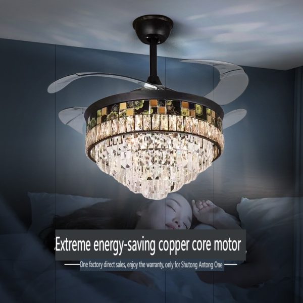 Luxury Crystal Chandelier Ceiling Fan Light
