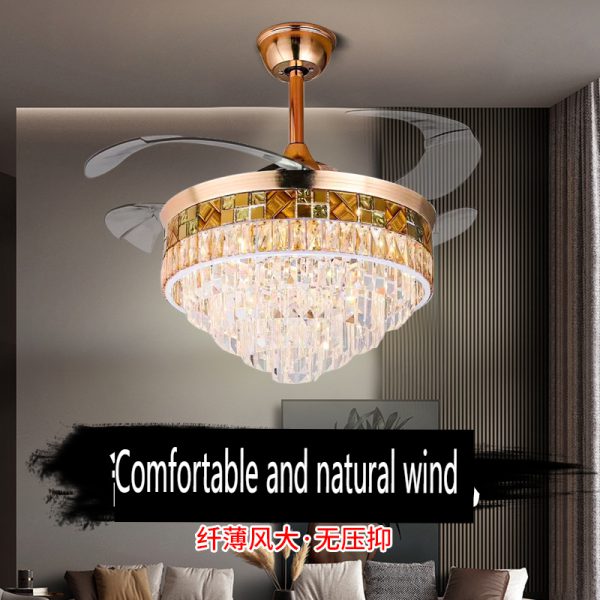 Luxurious Crystal Chandelier Ceiling Fan Light