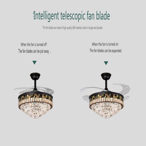 European Luxury Crystal Chandelier Ceiling Fan Light