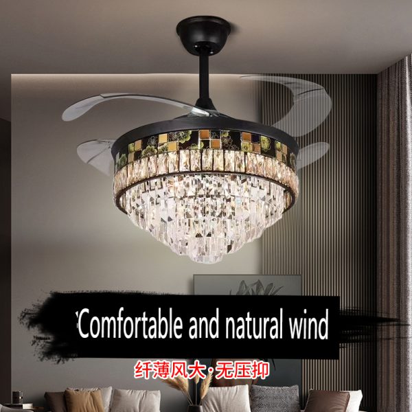 Luxury Crystal Chandelier Ceiling Fan Light