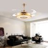 Gold Retractable LED Fan Light
