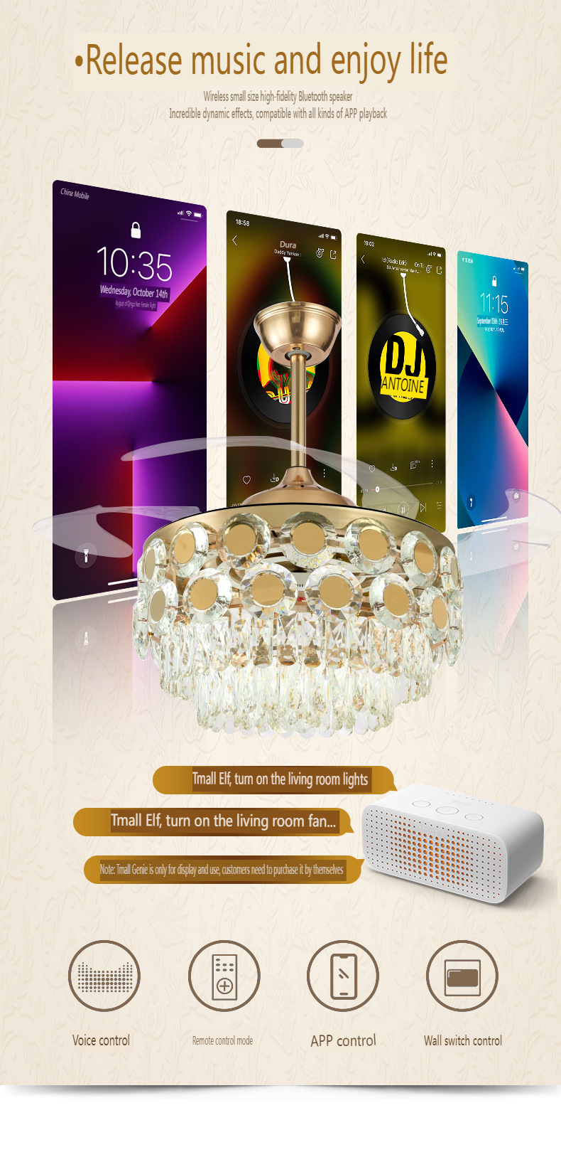 OEM & ODM Crystal Ceiling Fan Light