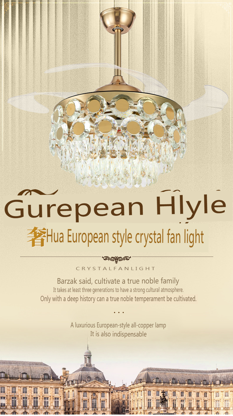 OEM & ODM Crystal Ceiling Fan Light
